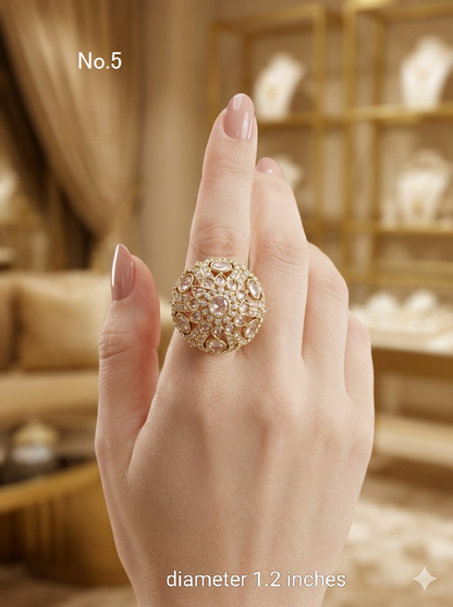Champagne Stone cocktail Mysha finger rings