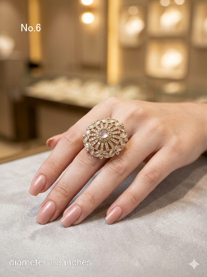 Champagne Stone cocktail Mysha finger rings