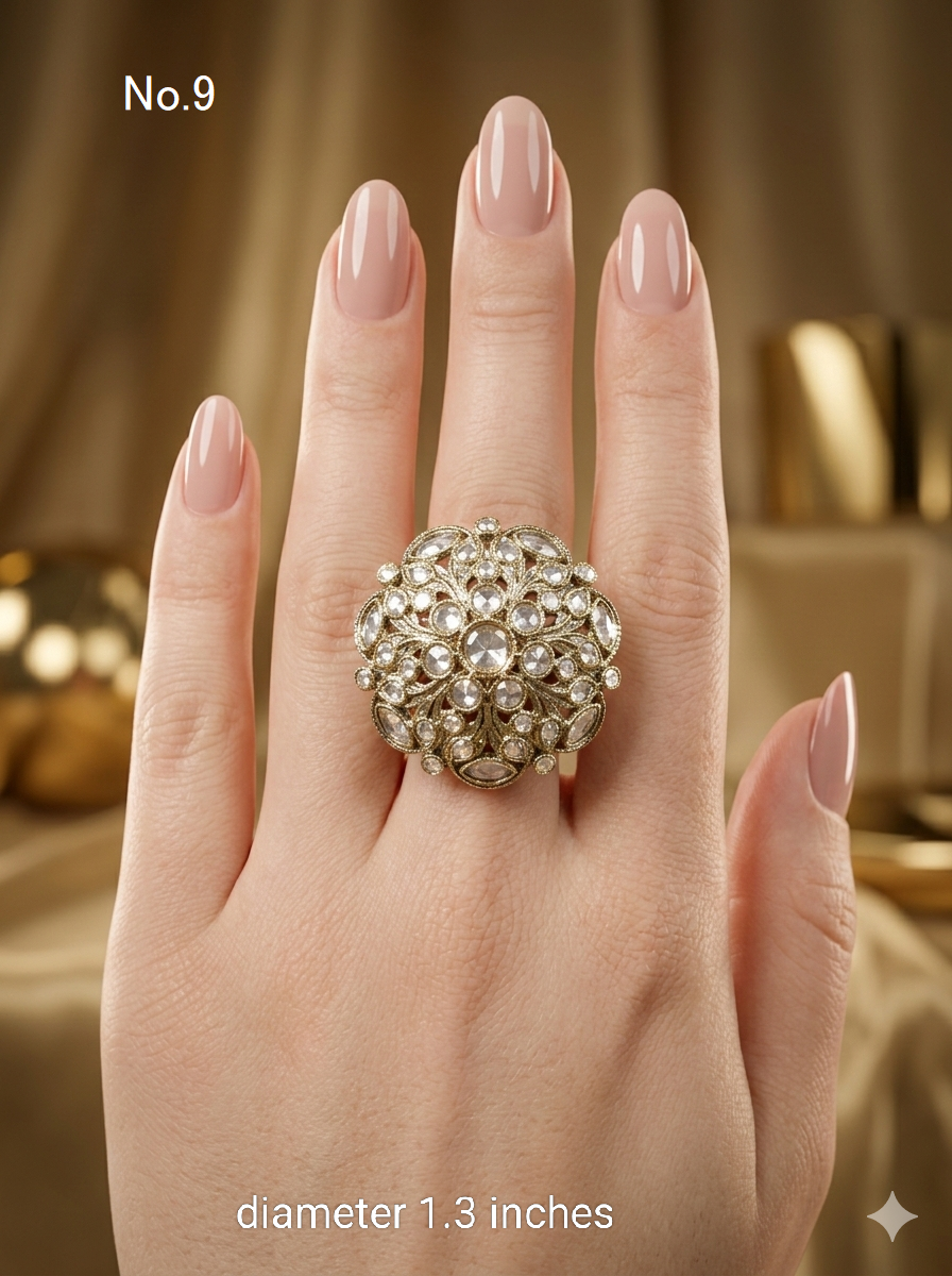 Champagne Stone cocktail Mysha finger rings