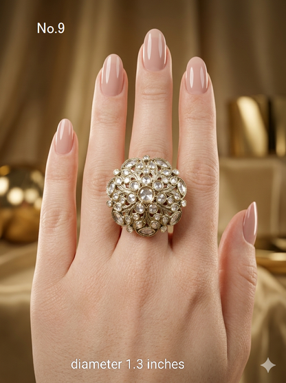 Champagne Stone cocktail Mysha finger rings