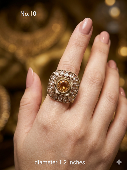 Champagne Stone cocktail Mysha finger rings