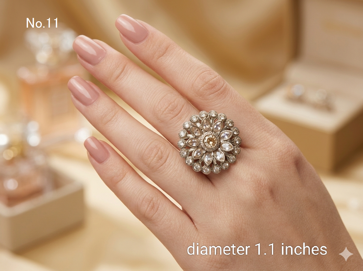 Champagne Stone cocktail Mysha finger rings