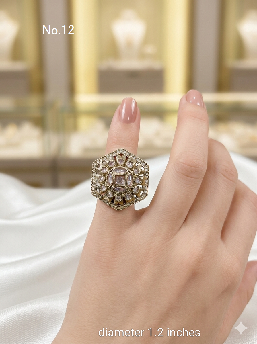 Champagne Stone cocktail Mysha finger rings