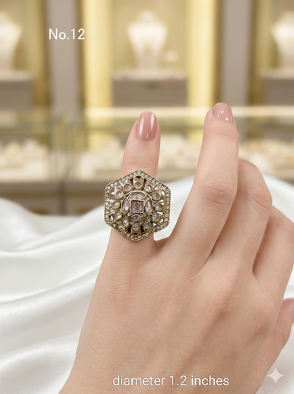 Champagne Stone cocktail Mysha finger rings
