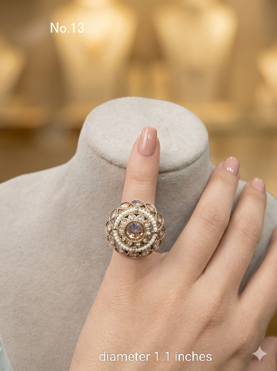 Champagne Stone cocktail Mysha finger rings