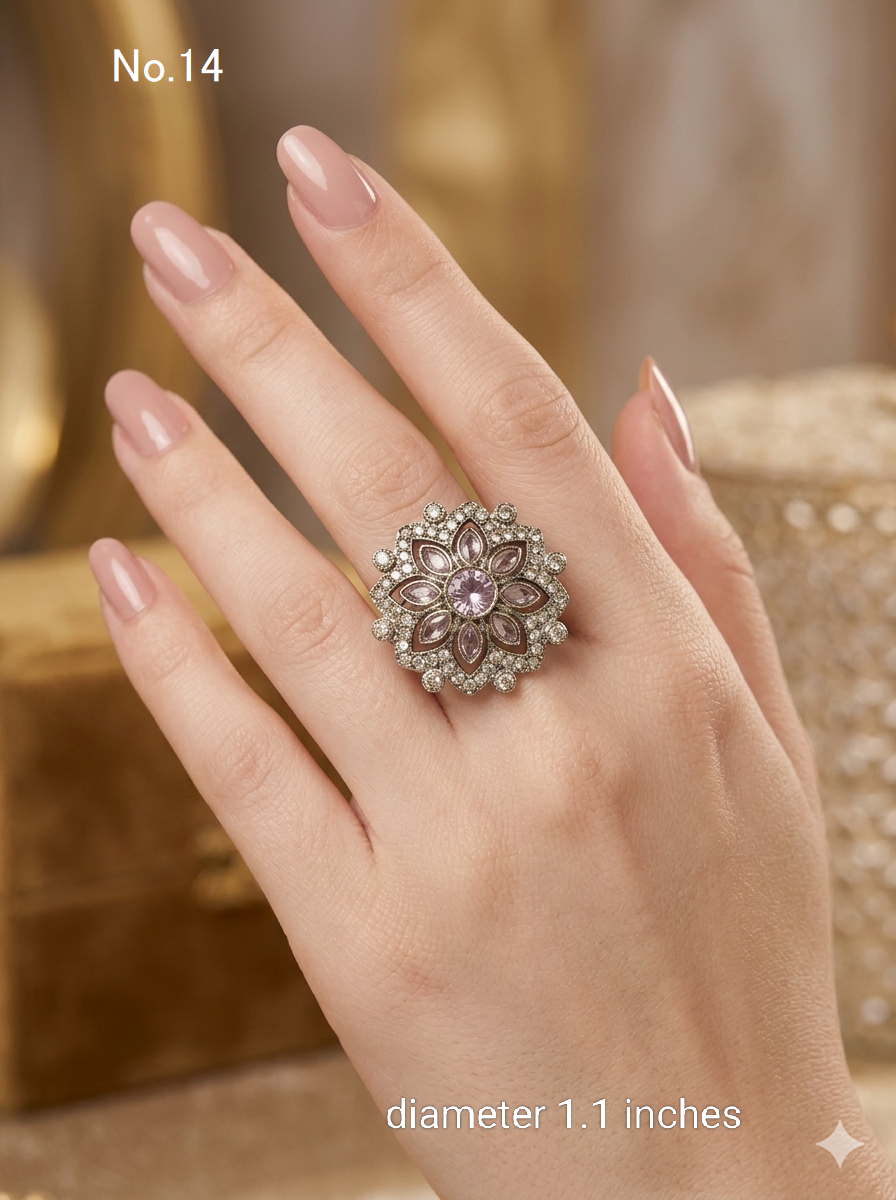 Champagne Stone cocktail Mysha finger rings