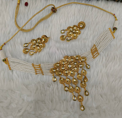 Polki Kundan Choker Set/ kundan Indian Lake jewellery sets