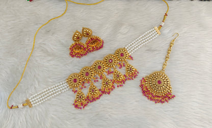 Gold Polki Ruby Choker Jewellery Kripa Set