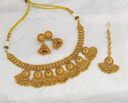 Gold Polki Necklace Jewellery Lucy Sets