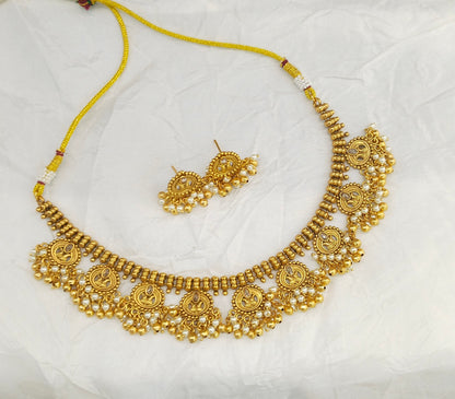 Gold Polki White Necklace Jewellery Lucy Sets