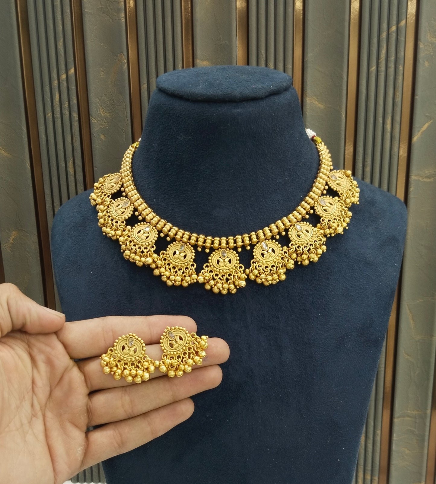 Gold Polki Necklace Jewellery Lucy Sets