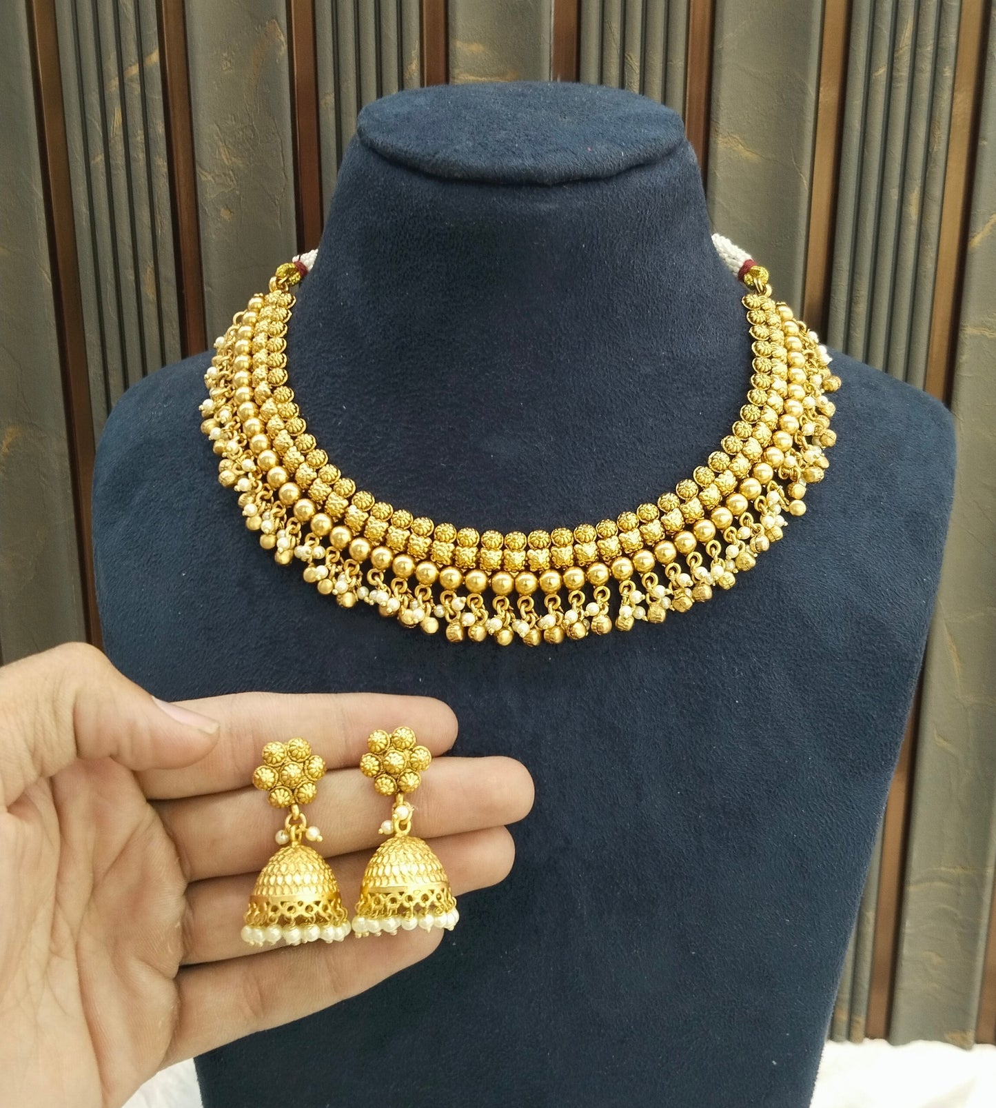 Gold Polki Necklace Jewellery Lucy Sets