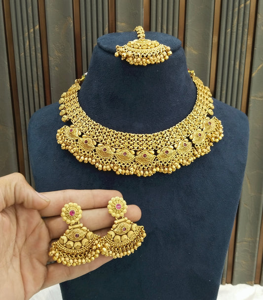 Gold Polki Ruby Necklace Jewellery Lucy Sets