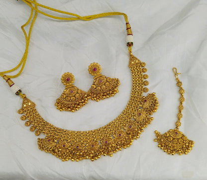 Gold Polki Ruby Necklace Jewellery Lucy Sets