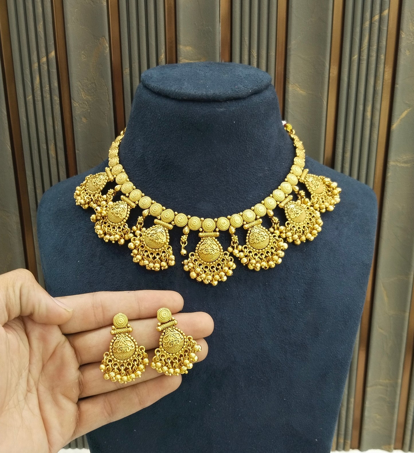 Gold Polki Necklace Jewellery Lucy Sets