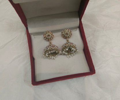Antique Gold Bollywood Ren Earrings