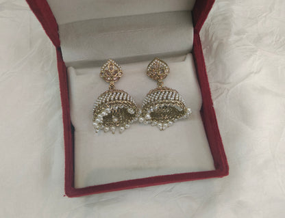 Antique Gold Bollywood Ren Earrings