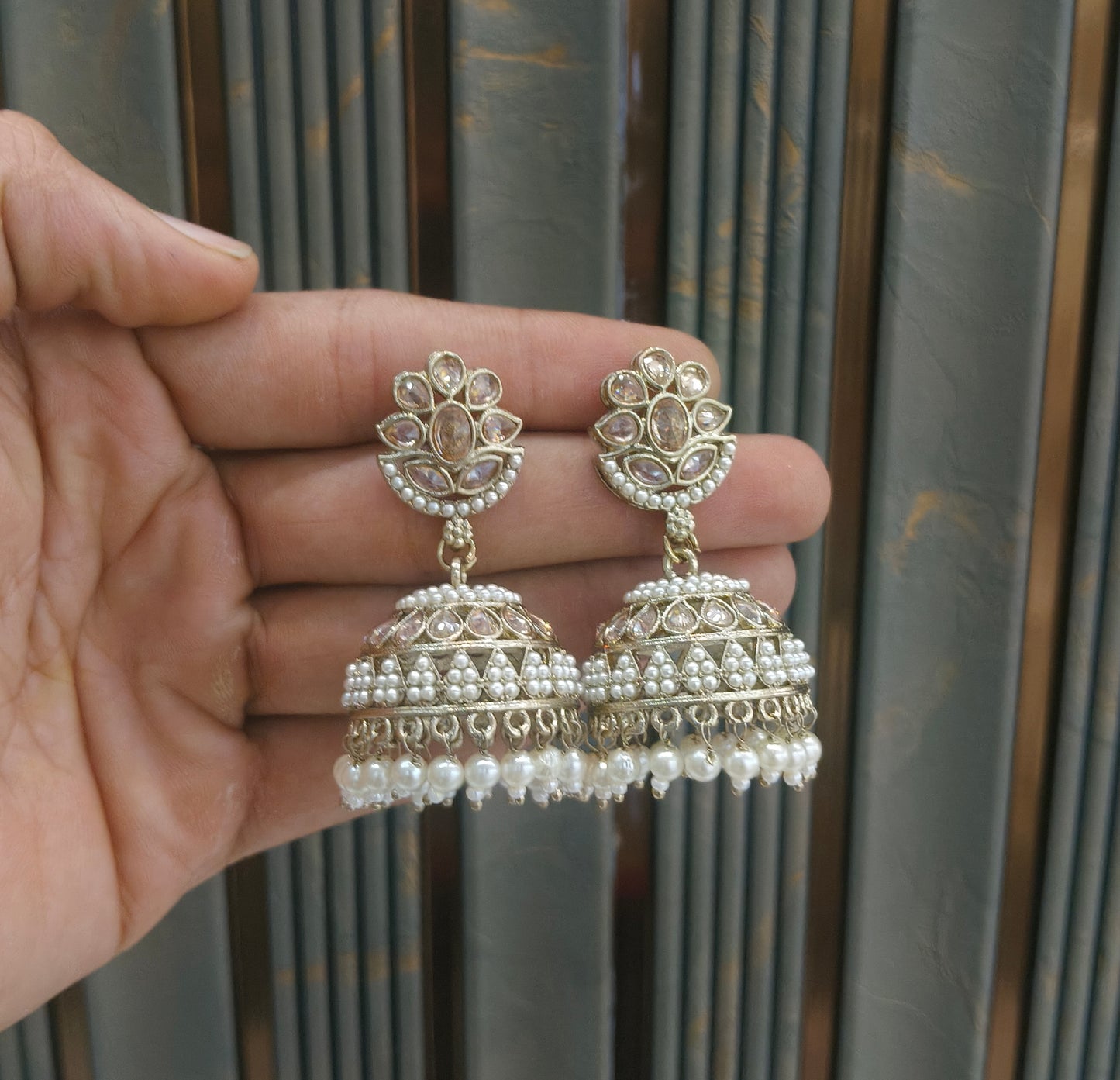 Antique Gold Bollywood Rin Earrings