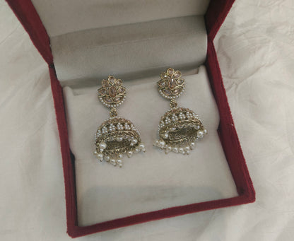 Antique Gold Bollywood Rin Earrings