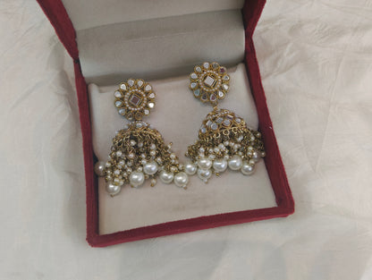 Antique Gold Bollywood Rin Earrings