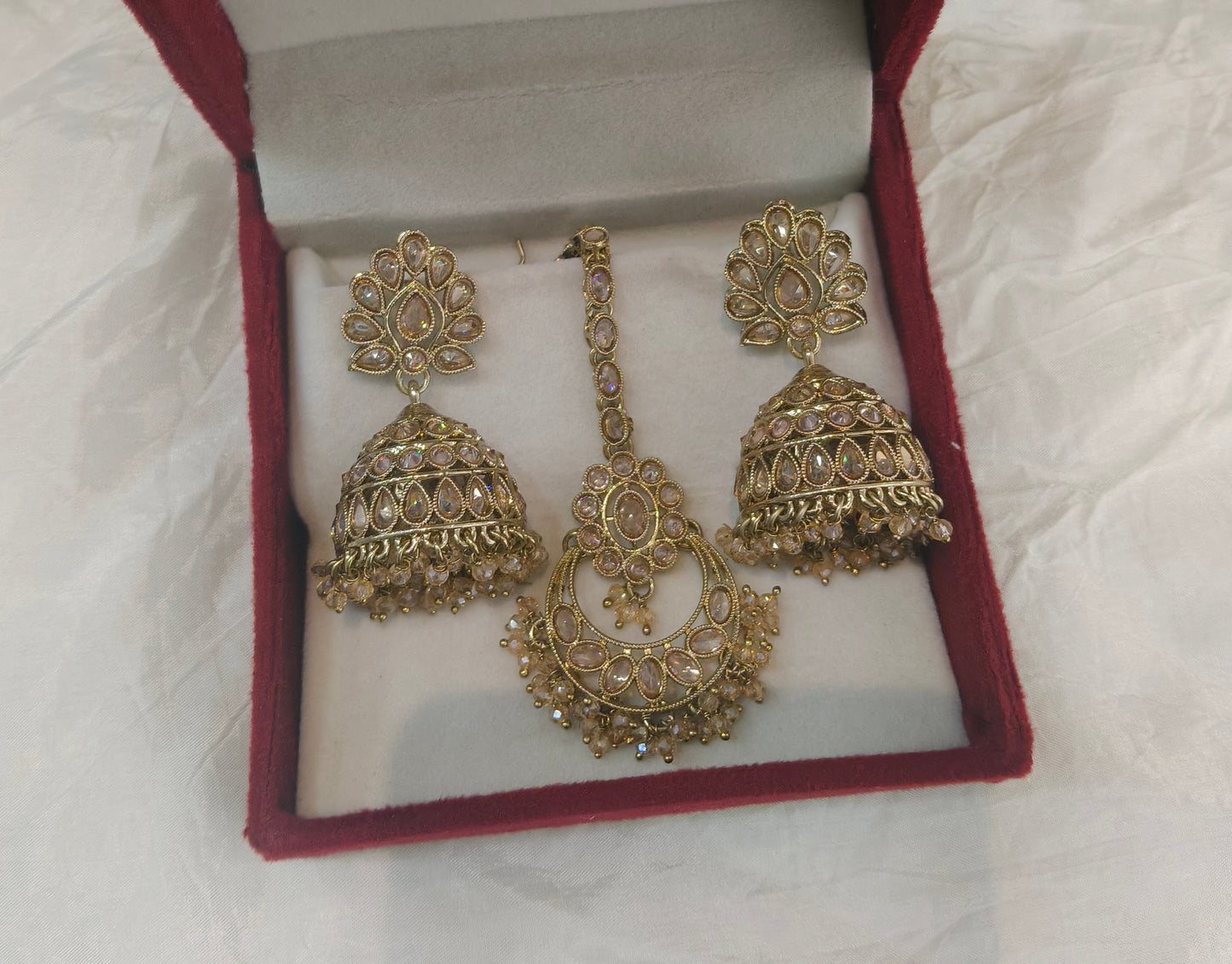 Antique Gold Bollywood Sen Earrings