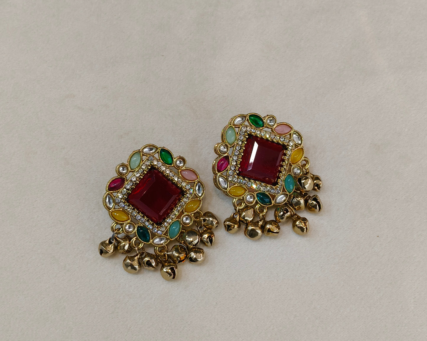 Antique Gold Bollywood Rini Earrings