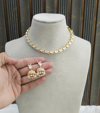 Gold Polki Kundan Necklace Jewellery Talia Set
