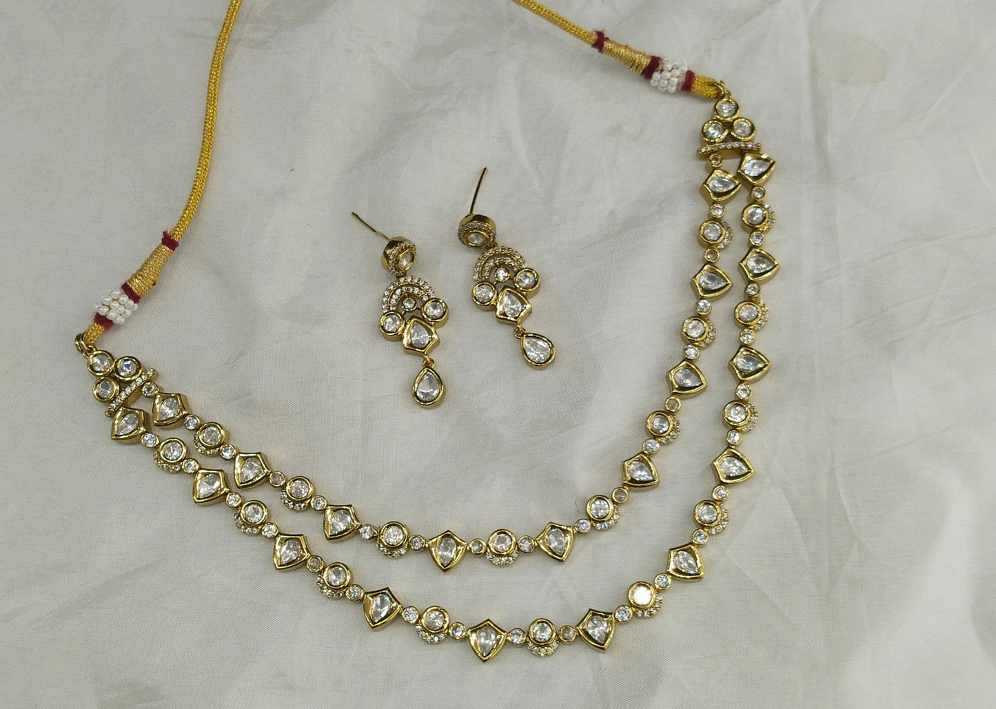 Antique Gold Kundan Necklace Jewellery Juna Set