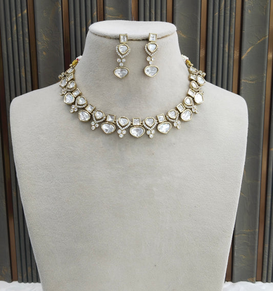 Antique Gold Kundan Necklace Jewellery Juna Set