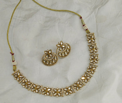 Antique Gold Kundan Necklace Jewellery Juna Set