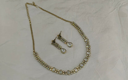 Antique Gold Kundan Necklace Jewellery Eiko Set