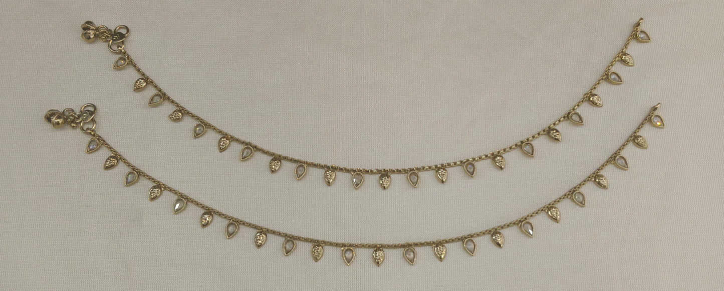 Antique Gold Anklets Noa Jhanjar Payal Jewellery