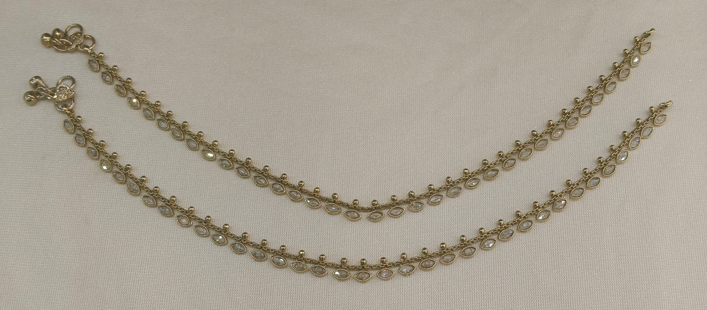 Antique Gold Anklets Noa Jhanjar Payal Jewellery