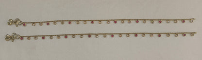 Antique Gold Ruby Anklets Amy Jhanjar Payal Jewellery