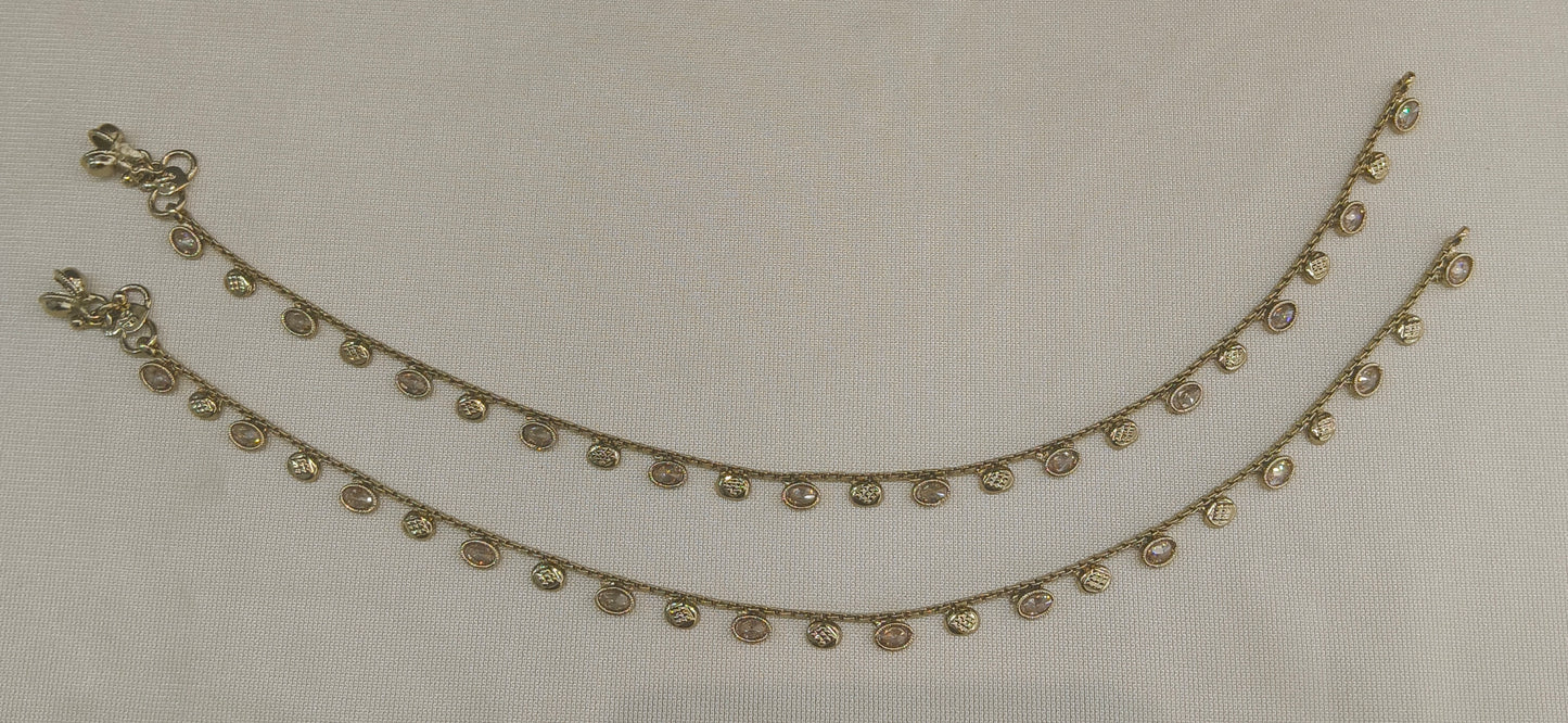 Antique Gold Anklets Amy Jhanjar Payal Jewellery
