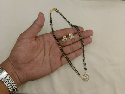 Gold Ad Stone Mangal Sutra Luke Set