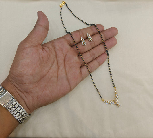 Gold Ad Stone Mangal Sutra Zack Set
