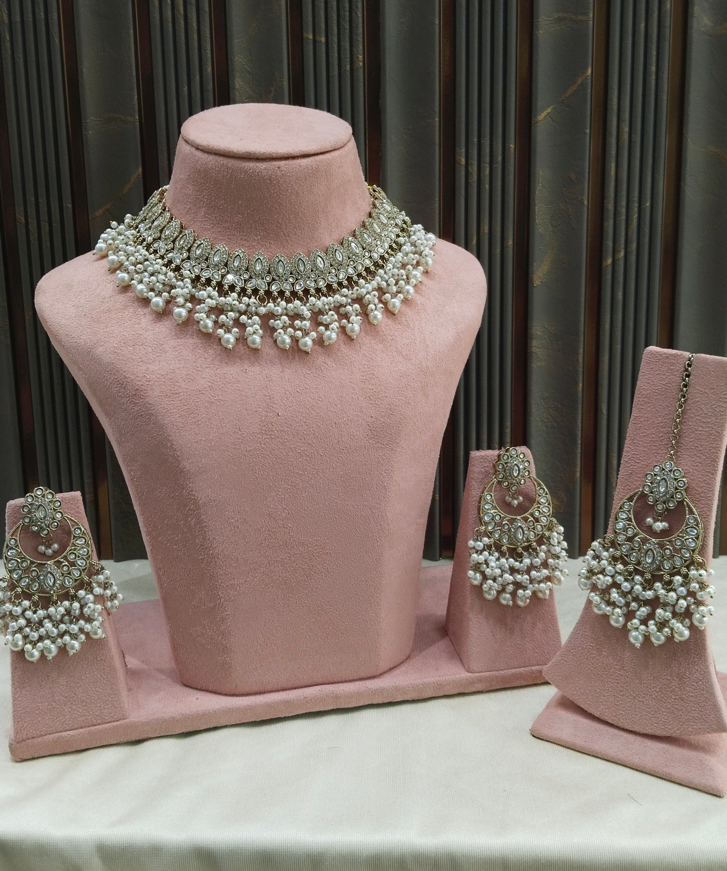 Antique Moissanite Kundan Necklace Jewellery Muna Set