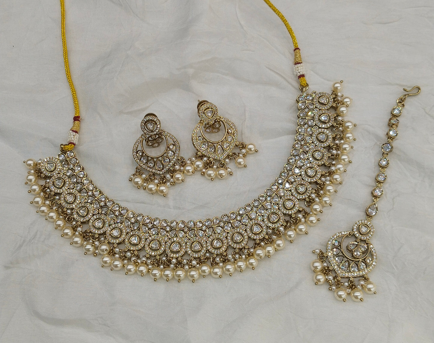 Antique Moissanite Kundan Necklace Jewellery Miral Set