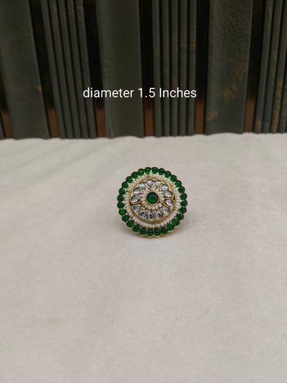Kundan Adjustable Maira Finger Rings