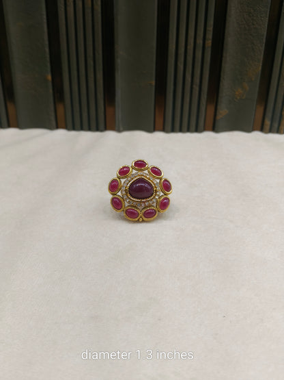 Kundan Adjustable Reeba Finger Rings