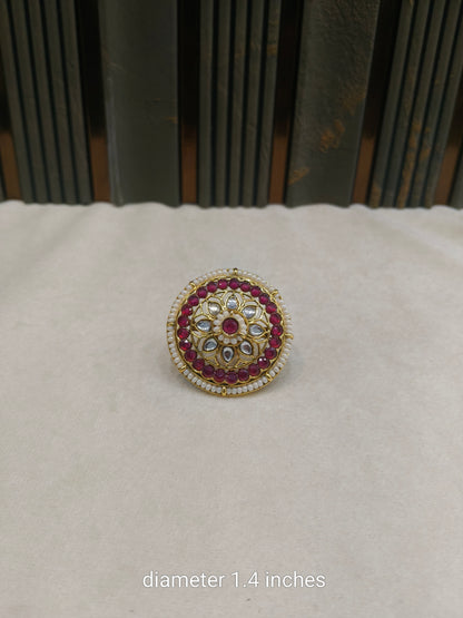 Kundan Adjustable Yasmeen Finger Rings