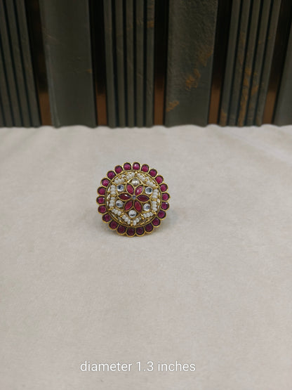 Kundan Adjustable Meher Finger Rings