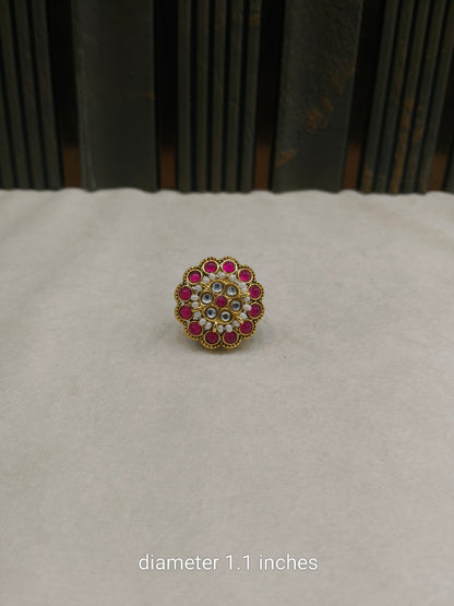 Kundan Adjustable Yasim Finger Rings