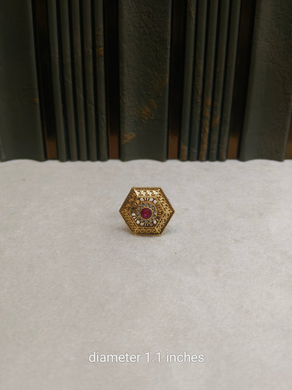 Gold Cocktail Bishou Finger Rings