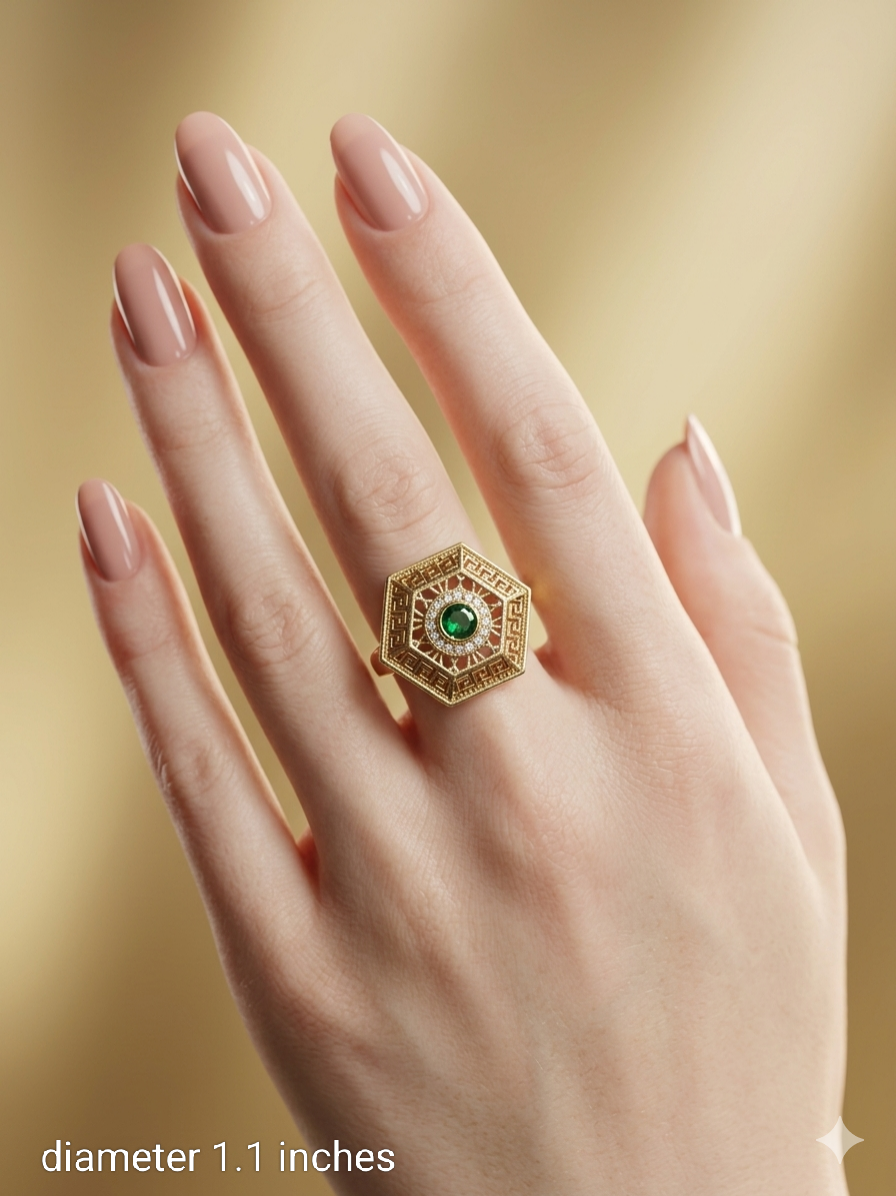 Gold Cocktail Bishou Finger Rings