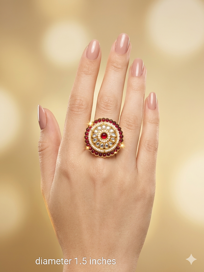 Kundan Adjustable Maira Finger Rings