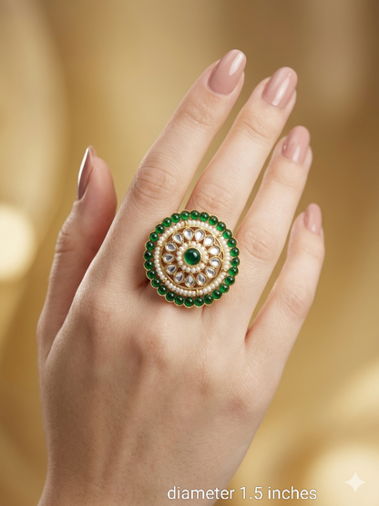 Kundan Adjustable Maira Finger Rings