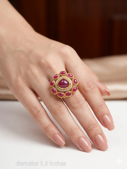 Kundan Adjustable Reeba Finger Rings
