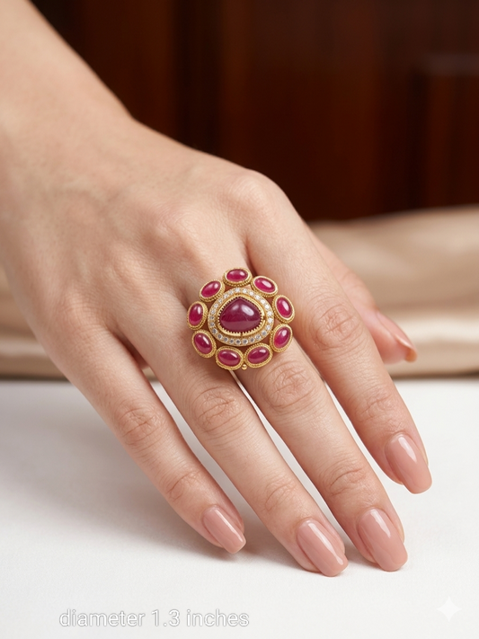 Kundan Adjustable Reeba Finger Rings